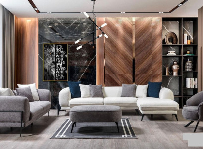Moderne Couchgarnitur Ecksofa L-Form Sofas Dreisitzer Sessel Stoffmöbel